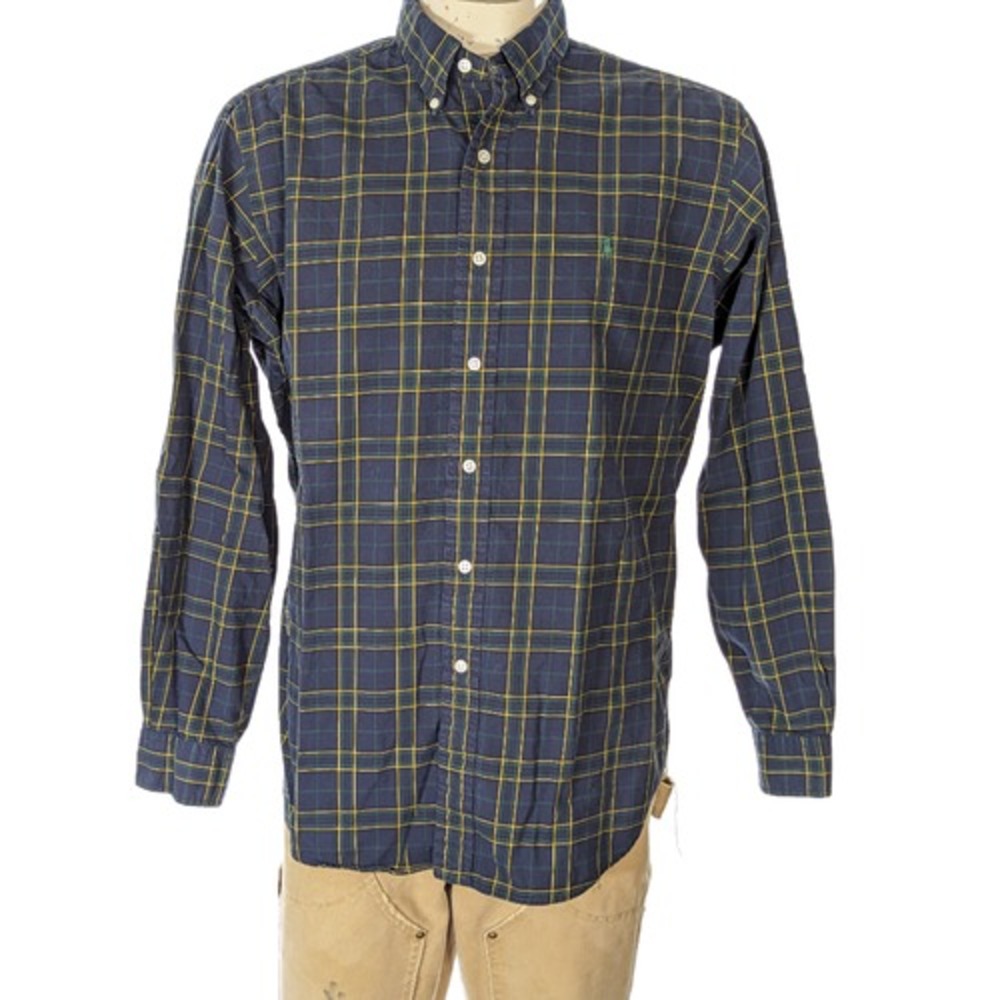 Polo Ralph Lauren Men's Cotton Classic Fit Plaid Button Down Shirt Sz L EUC